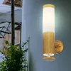 Image de Lampe d'extérieur applique murale d'extérieur en acier inoxydable led pour balcon, aspect bois avec led décorative, 1x E27, LxH 8,5 x 35 cm
