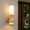 Image de Lampe d'extérieur led détecteur de mouvement en acier inoxydable avec détecteur de mouvement Lampe murale d'extérieur en acier inoxydable, aspect