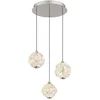 Image de Suspension lampe de salon 3 ampoules LED K9 cristaux H 150 cm