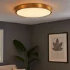 Image de Plafonnier LED plafonnier lampe de salon lampe de salle à manger ronde, métal laiton plastique, 22W 1800lm blanc chaud 3000K, D 35 cm