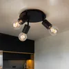 Image de Plafonnier spot de plafond 3 lampes orientable luminaire de salon noir, métal aluminium, 3x douilles E27, D 28 cm