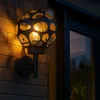 Image de Applique murale boule d'extérieur boule lumineuse 20 cm Applique d'extérieur ronde en acier inoxydable, trou design aluminium anthracite, 1x E27, h
