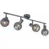 Image de Plafonnier gris spot bar 4 spots plafonnier orientable, effet lumineux, métal, 4x douilles E14, l 75,2 cm