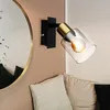 Image de Applique murale en verre Spot orientable Spot mural salon noir doré, métal, 1x douille E14, LxlxH 15,5x8x15,8 cm
