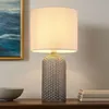 Image de Globo Lighting - Lampe de chevet grise verre lampe de table lampe de salon textile lampe de table lampe de lecture, 1x E27, DxH 26,5 x 50 cm