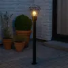 Image de Lampe d'extérieur, lampe de chemin, lampe de terrasse, lampadaire industriel, lampe à pied en acier inoxydable noir, 1x E27, LxH 22,5x100 cm