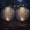Image de Lampe solaire lampe décorative orientale lampe de jardin fleur de vie lampe solaire pour l'extérieur, métal, piquet de terre, 1x led, LxlxH 40x40x51