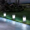 Image de Kit de lampes solaires, lampes à brancher en acier inoxydable, lampes d'extérieur, lampe solaire, lampe de jardin, led blanc chaud, DxH 6,3x23,5 cm,