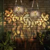 Image de Lampe solaire suspension lumière décoration de jardin led jardin rond extérieur table lumineuse suspension en forme de boule, métal cuivre argent, 1x