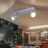 Image de Plafonnier spot 2 lampes, plafonnier orientable 2 spots chrome, 2x led 3,2W 240Lm blanc chaud, LxPxH 34x7x14 cm