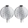 Image de Lampe solaire lampe décorative orientale lampe de jardin fleur de vie lampe solaire pour l'extérieur, métal, piquet de terre, 1x led, LxlxH 40x40x51