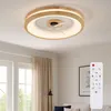 Image de Ventilateur de plafond avec éclairage plafonnier télécommandé à intensité variable lampe en bois pour chambre à coucher, avant/arrière, 3 niveaux de