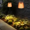 Image de Lampe solaire led décoration de jardin lampe extérieure en cristal, plastique noir ambre, batterie IP44 piquet de terre, blanc chaud 3000K, lot de 2,