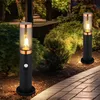 Image de Lampadaire lampadaire éclairage extérieur cuivre fumé extérieur avec détecteur de mouvement lampadaire de jardin, plastique inox, 1x E27, DxH 7,6x45