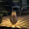 Image de Lanterne de décoration de jardin Lanterne solaire avec maille de bambou à suspendre ou à poser, led blanc chaud, DxH 27x17,5 cm, terrasse de jardin