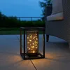 Image de Lampe solaire extérieur lumière solaire jardin lumière cadre métallique LED chaîne lumineuse solaire extérieur, métal acrylique, 1x LED blanc chaud,