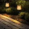 Image de Lampe solaire led décoration de jardin lampe d'extérieur lumière cristal, plastique noir ambre, batterie IP44 piquet de terre, blanc chaud 3000K, lot