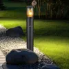 Image de Lampadaire extérieur Lampe de jardin Lampe d'allée avec détecteur de mouvement Lampadaire de jardin Détecteur de mouvement, acier inoxydable noir