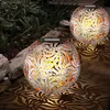 Image de 2x led solaires extérieures enfichables lumières jardin chemin décor terrasse tresse boules lampes à piquets argent
