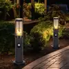 Image de Eclairage extérieur lampadaire lampadaire fumée anthracite extérieur avec détecteur de mouvement lampadaire de jardin, métal plastique, 1x E27, DxH