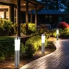 Image de Lampe solaire en acier inoxydable Lampe d'extérieur Piquet de terre Lampe solaire enfichable Lampe de jardin, LED 0,06W, DxH 7,5x56 cm, set de 3