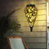 Image de Lampes solaires pour accrocher à l'extérieur Décoration de jardin pour l'extérieur luminaire, batterie IP44 résistant aux intempéries, métal noir