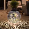 Image de Lampe solaire à led Décoration de jardin Lampe d'extérieur Lampe de terrasse argentée antique Lampe sphérique avec piquet de terre, découpes