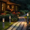 Image de Lampadaire avec douille et détecteur de mouvement, lampe de jardin, éclairage d'allée, lampadaire d'extérieur, acier inoxydable anthracite, plastique