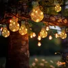 Image de Guirlande lumineuse solaire à LED pour l'extérieur, 10 ampoules, guirlande lumineuse solaire pour l'extérieur, décoration de balcon, corde de