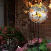 Image de Lampe solaire à led Piquet de terre Décoration de jardin Feuilles d'érable Lampe de terrasse Lampe enfichable, gris argenté, blanc chaud, DxH 12x91,5