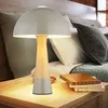 Image de Lampe de table champignon aspect bois Lampe de salon Lampe de chevet Lampe de chambre, gris mat, 1x E27, DxH 25 x 36,5 cm