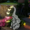 Image de Lampe solaire éléphant décoration de jardin figure animale lampe solaire lampe extérieure grise éléphant, led blanc chaud, LxlxH 13,5x13x32,5 cm