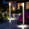 Image de Lampe de chemin led avec détecteur de mouvement, lampadaire extérieur, lampe de jardin en acier inoxydable, 2 prises extérieures, 9W 500lm blanc