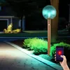 Image de Lampe de jardin intelligente avec détecteur de mouvement, lampe d'extérieur, lampe de sol, lampe de terrasse moderne, aspect bois, contrôle par