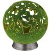Image de Lampe solaire d'extérieur boule led lumière de jardin vert poinçon décoratif h 22 cm