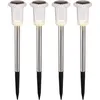 Image de Lot de 4 lampes solaires LED pour chemin d'extérieur, éclairage de jardin H 33 cm