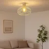 Image de Nowa - Plafonnier plafonnier lampe de salon E27 grille industrielle sable h 35 cm