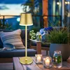 Image de Lampe solaire lampe de table lampe d'extérieur lampe de jardin lampe de balcon lampe d'appoint, métal doré, 2 hauteurs possibles, led 0,06W 3000K