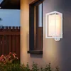 Image de Applique d'extérieur, lampe de porte d'entrée, détecteur de mouvement, lampe de façade, lampe de jardin, applique, aluminium blanc, E27, h 28 cm