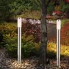 Image de Lot de 2 lampadaires Distribution de courant IP44 Prises extérieures Acier inoxydable argenté