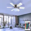 Image de Ventilateur de plafond led dimmable avec télécommande lampe de salon avant/retour lampe de chambre, 3 niveaux, pales réversibles rgb changement de