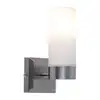 Image de Globo Lighting - Applique murale en verre IP44 pour salle de bain, verre opale, métal nickel mat, 1x douille E14, HxP 18,5x11,5 cm