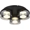 Image de Globo Lighting - Plafonnier plafonnier led salon lumière métal verre couleur fumée d 38 cm