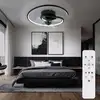 Image de Ventilateur de plafond plafonnier lampe de salon lampe de chambre ventilateur de chambre, métal aluminium noir, télécommande dimmable CCT rotation
