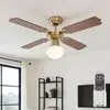 Image de Globo Lighting - Ventilateur de plafond avec interrupteur à tirette Lampe de ventilateur de plafond Ventilateur à 3 vitesses avec télécommande
