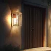 Image de Lampe led murale d'extérieur Lampe d'éclairage de mur de maison Lampe murale d'extérieur de porte d'entrée, structure en aluminium aspect bois,