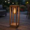 Image de Lampe d'extérieur lampe sur pied aspect bois lampe de jardin lampadaire lampadaire, aluminium moulé sous pression, E27, h 50 cm