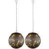 Image de 2x led lampes suspendues solaires fumée jardin extérieur lampes boule pendule guirlandes lumineuses