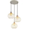 Image de Suspension, applique, plafonnier, métal, couleur crème, à intensité variable, H 120 cm