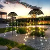 Image de Lampe solaire d'extérieur avec piquet de terre Décoration de jardin Parapluie Lampe de terrasse, noir cuivré, 60x led blanc chaud, DxH 20,5 x 65 cm,
